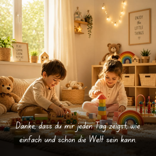 Danke, dass du mir jeden Tag zeigst, wie einfach und schön die Welt sein kann