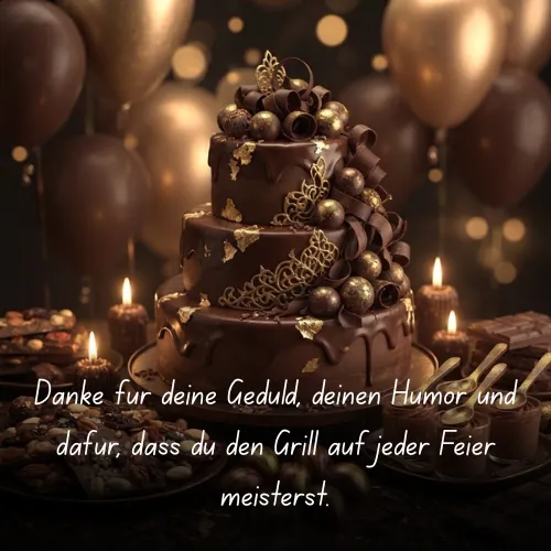 Danke für deine Geduld, deinen Humor und dafür, dass du den Grill auf jeder Feier meisterst