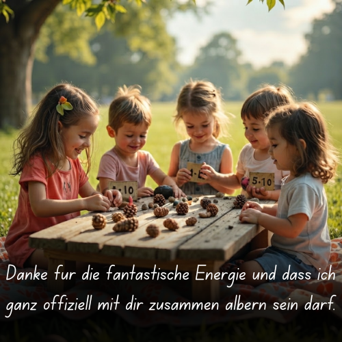 Danke für die fantastische Energie und dass ich ganz offiziell mit dir zusammen albern sein darf