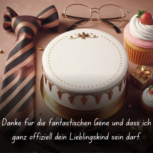 Danke für die fantastischen Gene und dass ich ganz offiziell dein Lieblingskind sein darf
