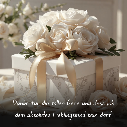 Danke für die tollen Gene und dass ich dein absolutes Lieblingskind sein darf