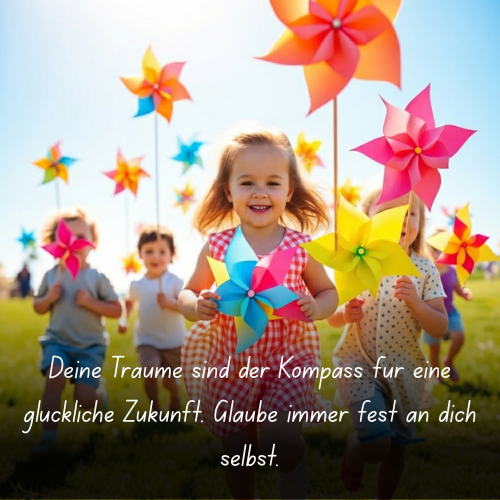 Deine Träume sind der Kompass für eine glückliche Zukunft. Glaube immer fest an dich selbst