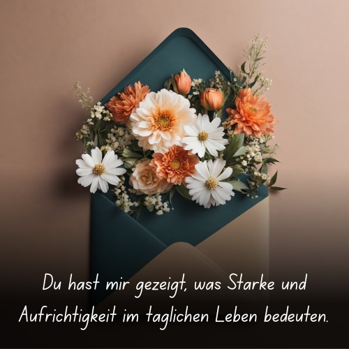 Du hast mir gezeigt, was Stärke und Aufrichtigkeit im täglichen Leben bedeuten