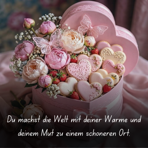 Du machst die Welt mit deiner Wärme und deinem Mut zu einem schöneren Ort