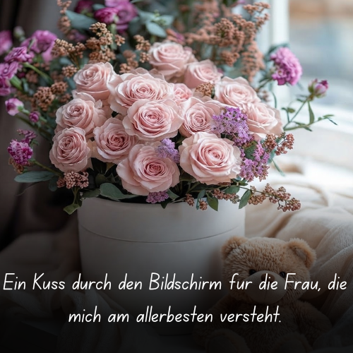 Ein Kuss durch den Bildschirm für die Frau, die mich am allerbesten versteht