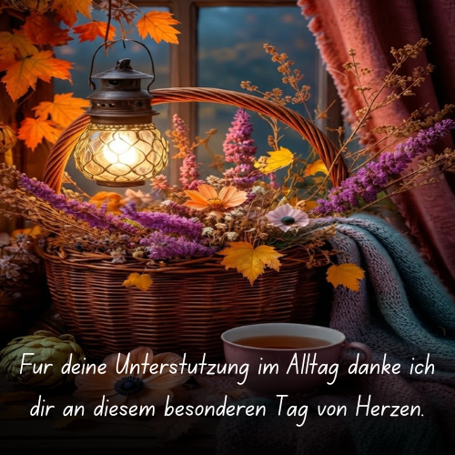 Für deine Unterstützung im Alltag danke ich dir an diesem besonderen Tag von Herzen