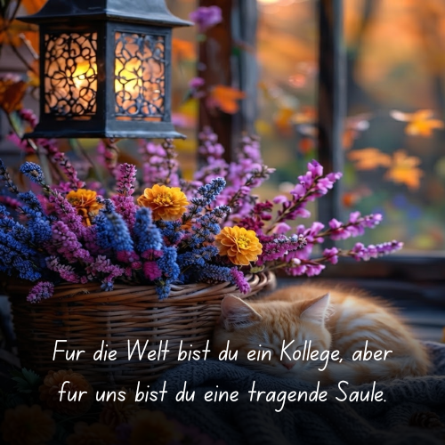 Für die Welt bist du ein Kollege, aber für uns bist du eine tragende Säule