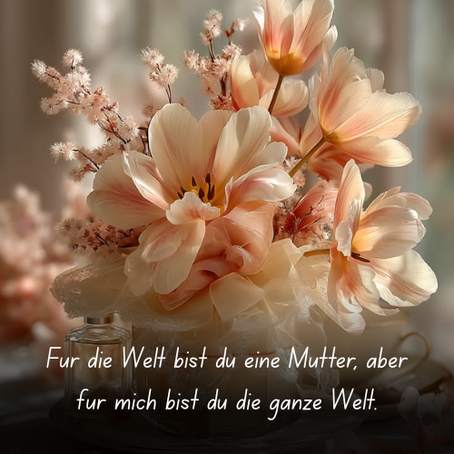 Für die Welt bist du eine Mutter, aber für mich bist du die ganze Welt