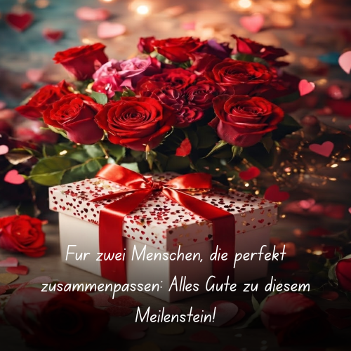 Für zwei Menschen, die perfekt zusammenpassen_ Alles Gute zu diesem Meilenstein!