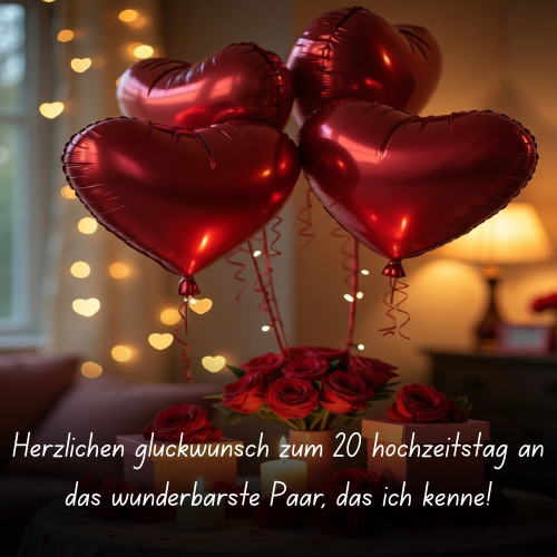 Herzlichen glückwunsch zum 20 hochzeitstag an das wunderbarste Paar, das ich kenne!