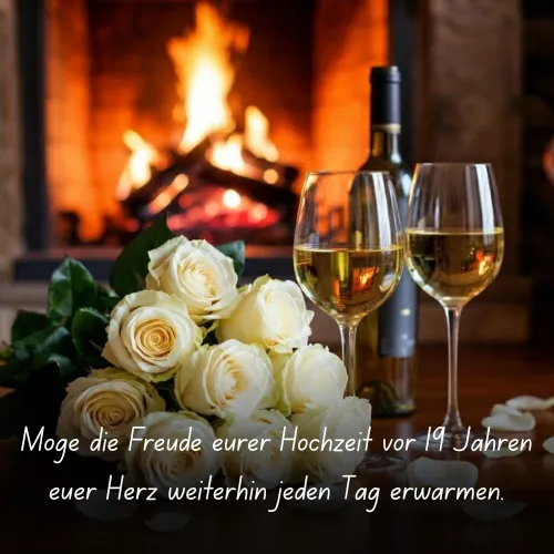 Möge die Freude eurer Hochzeit vor 19 Jahren euer Herz weiterhin jeden Tag erwärmen