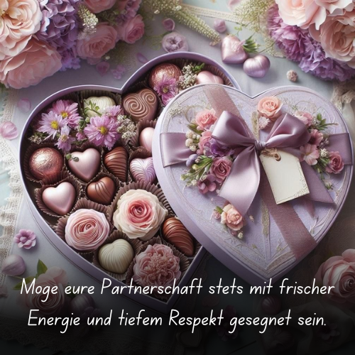 Möge eure Partnerschaft stets mit frischer Energie und tiefem Respekt gesegnet sein