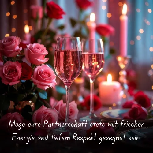 Möge eure Partnerschaft stets mit frischer Energie und tiefem Respekt gesegnet sein