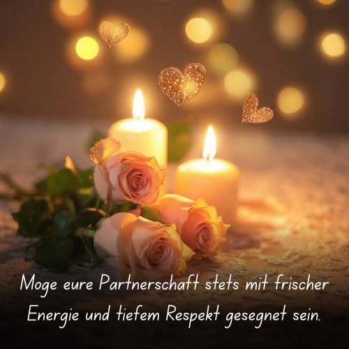 Möge eure Partnerschaft stets mit frischer Energie und tiefem Respekt gesegnet sein