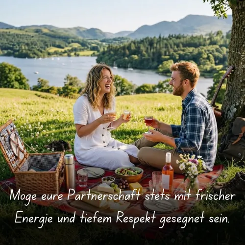 Möge eure Partnerschaft stets mit frischer Energie und tiefem Respekt gesegnet sein