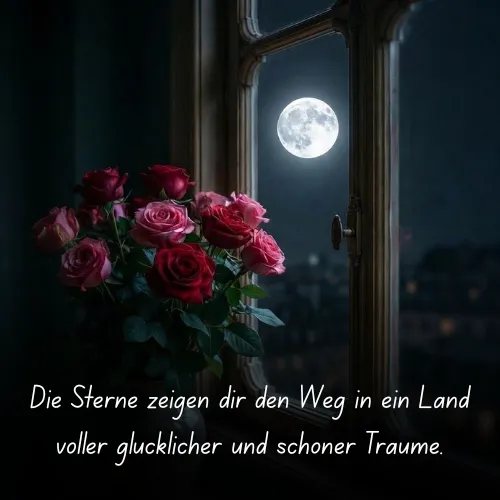 Die Sterne zeigen dir den Weg in ein Land voller glücklicher und schöner Träume.
