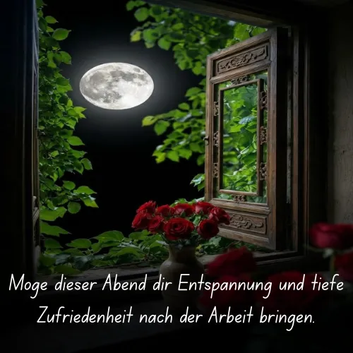 Möge dieser Abend dir Entspannung und tiefe Zufriedenheit nach der Arbeit bringen