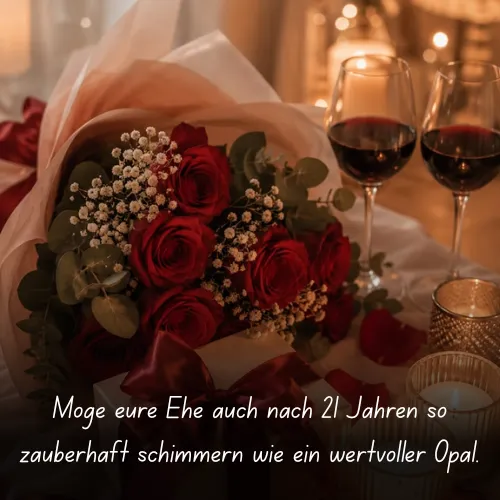 May your marriage continue to shimmer magically like a precious opal even after 21 years.