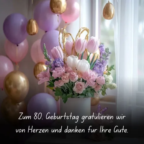 We sincerely congratulate you on your 80th birthday and thank you for your kindness.